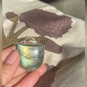 sterling silver, handmade labradorite pendant